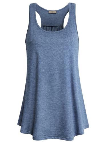 Image of Cestyle Womens Sleeveless Scoop Neck Flowy Loose Fit Workout Shirts Racerback Long Tank Tops