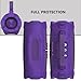 XEGIMOR Silicone Cover Case for JBL Charge 6 Portable Bluetooth Speaker Accessories, Charge 6 Speaker Protective Case with Shoulder Strap (Purple Cover)