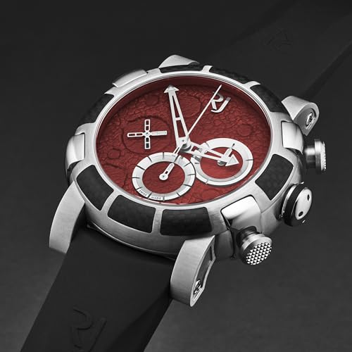 Romain Jerome Men's 'Moon Dust-DNA' Chronograph Red Dial Black Rubber Strap Automatic Watch RJMDCH.701.10 - Image 5