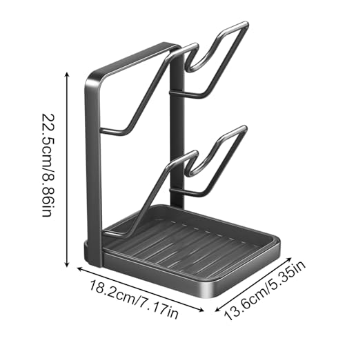 Étagère support de couvercle de casserole double niveau au design épuré - 6