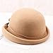 NRWDTYH Autumn and Winter Fashion Bow Wool Hat Retro Round Top Curled Pot British(E)