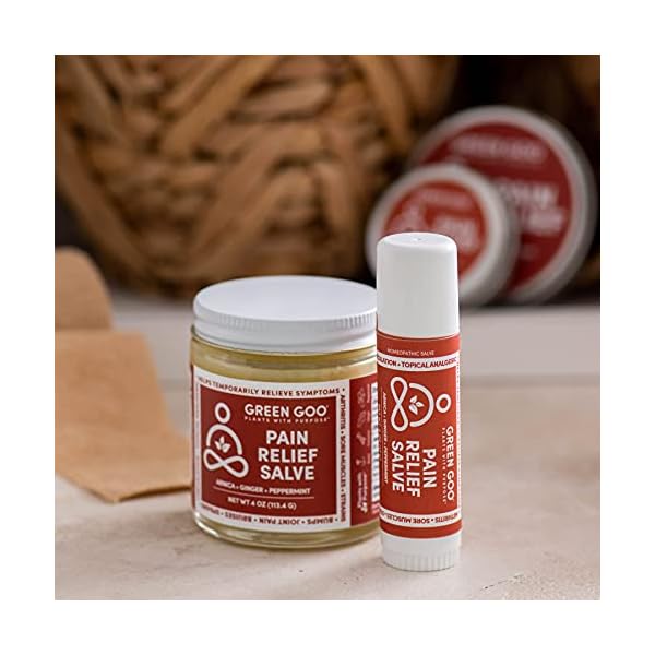 Green Pain Relief Skin Salve, All-Natural Pain Relief Formula For Arthritis, Sore Muscles & Bruises, Rapid Relief, 4 oz jar