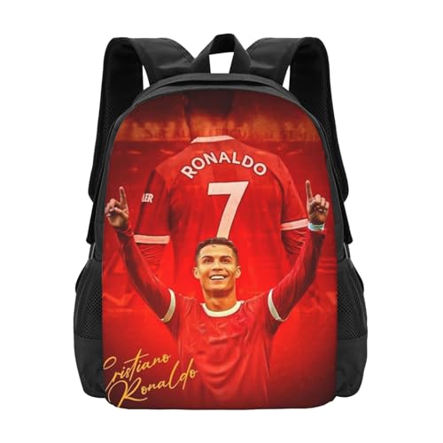 Luja Dling #7 Ronaldo Adult Simplicity Backpacks Bag Laptop Bag Bookbag Backpack 16.5 Inch For Daily Black