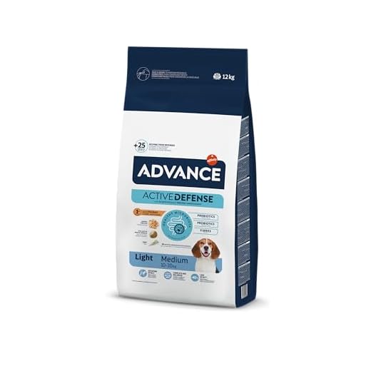 Advance Medium Adult Light, Pienso para Perros Adultos de Razas Medianas Bajo en Grasa con Pollo, 12kg