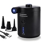 Electric Air Pump for Inflatables, Electric Pump with Fast Inflating/Deflating, 4000mAh Battery Blow Up Bed Pump with 3 Nozzles for Paddling Pool, Airbed, Mattress,Swimming Pool