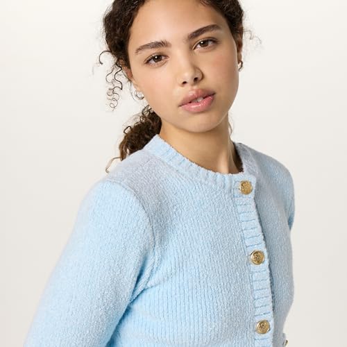 Image of The Drop Womens Janice Gold Button Fitted Sweater Cardigan