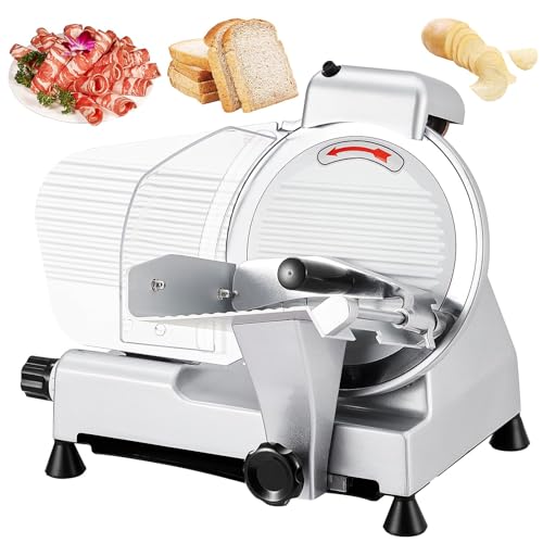 Premium Meat Slicer - Ideal for Deli Cuts and More - 10-inch Blade, 240W Motor, Chromium-plated Steel, Semi-Auto Design, for Commercial and Home Use.