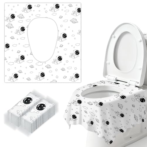20 Pcs Toilet Seat Covers Disposable for Kids&Toddlers&Adult Extra Large Individually Wrapped Portable Package for Travel Toddlers Potty Training in Public Restrooms (Space Theme)