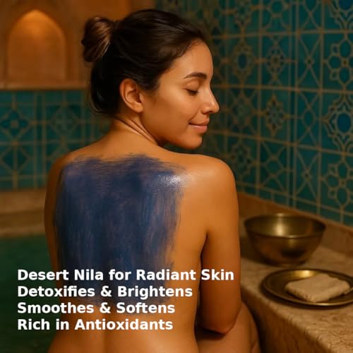 Feriha Moroccan Black Soap, Indigo, Sahara Nila, 100% Natural, Artisan Beldi Soap, Crafted & Packed in Morocco - Traditional Hammam Formula