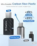 Magtame Magnetyczny adapter USB C z włókna węglowego, 24-pinowy, 240 W, prosty przedłużacz typu C z pyłoszczelną konstrukcją, szybkie ładowanie 40 Gb/s i wideo 4K, port ochronny do laptopa, tabletu