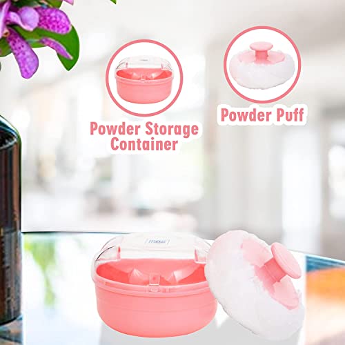 Image of Soft Baby Powder Puff with Case for Newborn & Infant - Gentle Skin Friendly Baby Care Puff Multi colours
