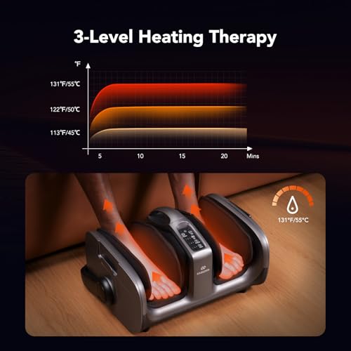 Foot Massager with Heat & Vibration, Shiatsu Foot Massager Machine for Pain Relief, Deep Tissue Kneading, Adjustable Vibration &Pressure -Massage Feet, Leg, Calf, Ankle, Gifts for Dad Mom - Image 6