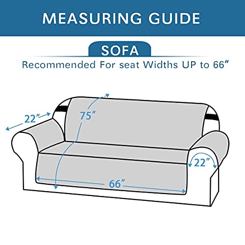 H.versailtex Reversible Sofa Slipcover Bundles Futon Slipcover, Stone Blue #TOP2