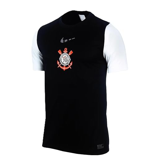 Camiseta Corinthians II 25/26 s/n Torcedor Masculina - Preto+Branco (BR, Alfa, M, Regular, Branca)