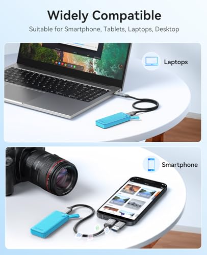 ORICO 512GB SSD Externo hasta 1050 MB/s, Disco Duro Externo SSD Portatil con Cable USB C y A 2 en 1, Compatible con iPhone 16 Pro MAX, Tableta, Computadora Portátil - B10PRO(Verde) - imagen 6