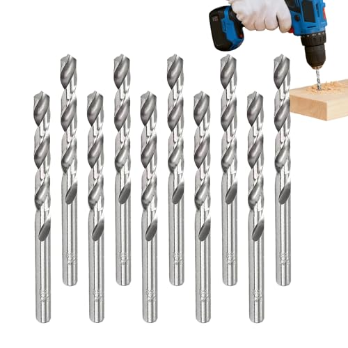 manhegari Broca de metal - Herramientas de reparación de ángulo de 135 grados, 10 brocas de alto brillo, para electrodomésticos, coches, muebles sanitarios, cobre, aluminio, carpintería, mecánicos