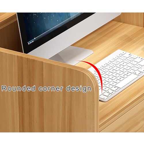 Bureau de réception verrouillable avec rangement élégant pour bureau à domicile ou salon Finition teck moderne Idéal pour les espaces professionnels et fonctionnels
