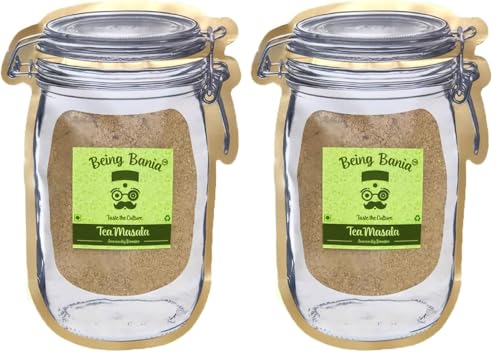 Image of Being Bania Premium Tea Masala - 100% Natural Ingredients | 100g in Pouch | 7 Spices | No Preservatives | Immunity Booster | Helps in Cold & Cough | Indian Chai Masala Powder (Pack of 2)
