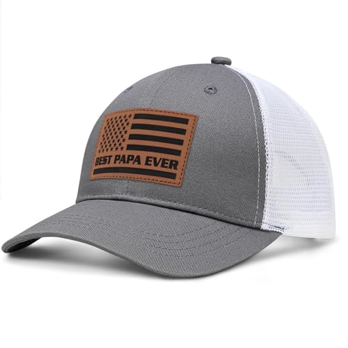 Image of Papa Gifts from Grandkids American Flag Cap Papa Hat for Grandpa