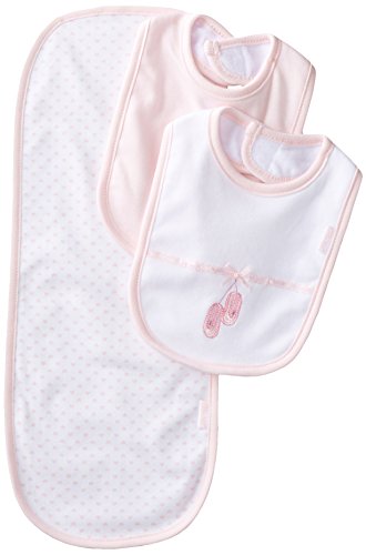 Image of Little Me Clothes for Baby Boys’ and Girls’ 2 Bibs and 1 Burp Cloth Set, Soft Cotton Feeding Essentials with Velcro Closures
