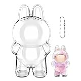 2個セットラブブ ビッグ・イントゥ・エナジー 立ち姿専用 クリアディスプレイケース for Labubu 防塵保護カバー プラスチック製 キーホルダーストラップ付き（ドール本体なし）
