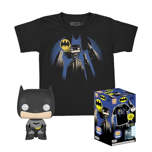Funko Pocket Pop! & Tee: DC - Batman - Extra - pour Les Enfants - Extra Large - (XL) - DC Comics - T-Shirt - Vêtements avec Mini-Figurine en Vinyle à Collectionner - Idée de Cadeau Les Hommes