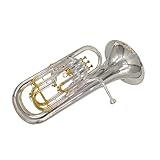 Eufonio Tres Llaves Diagonal Cuatro Principiante/Profesional Si Bemol Plata Oro(4)