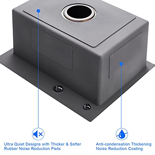 Menatt 24 Inch Drop-In Black Single Bowl Kitchen Sink, 304 Stainless Steel Handmade Topmount Kitchen Workstation Sink Bar Sink, 24"X18"X9" #TOP4