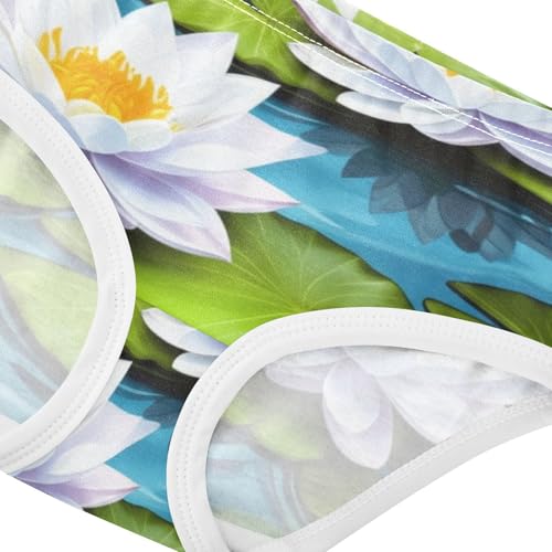 Toddler Underwear Custom 2t Cotton Panties Little Girl Colorful Underpants Briefs Elegant White Lotus Flowers4