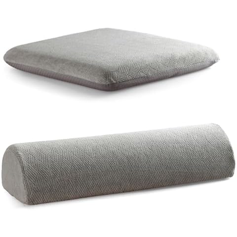 Sigmat Bundle Large Seat Cushion and Leg Pillow for Recliner Chair Grey Cover