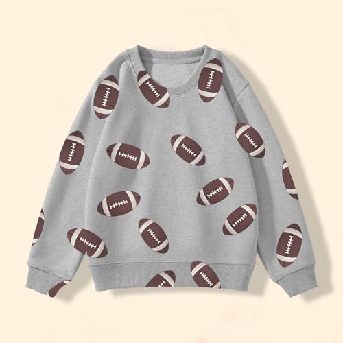 Unisex Kids Tie Dye Sweatshirt Autumn Winter Boys And Girls Rugby Printed Casual Hoodie Long Sleeve (Grey, 5-6 Years)2