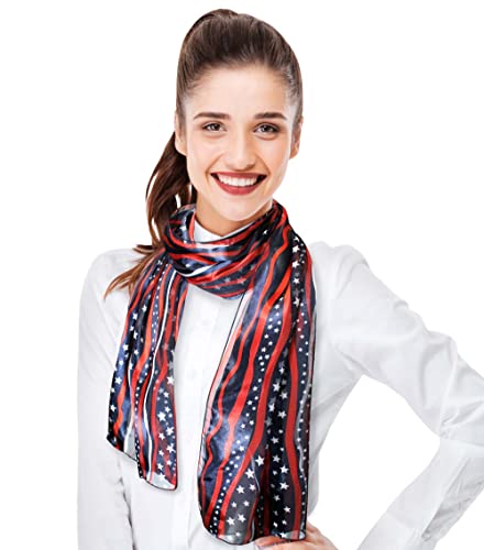 CBC Crown Patriotic USA Flag American Flag Star Scarf Fashion Novelty Scarves 13"x 60" or 35" x 35"3