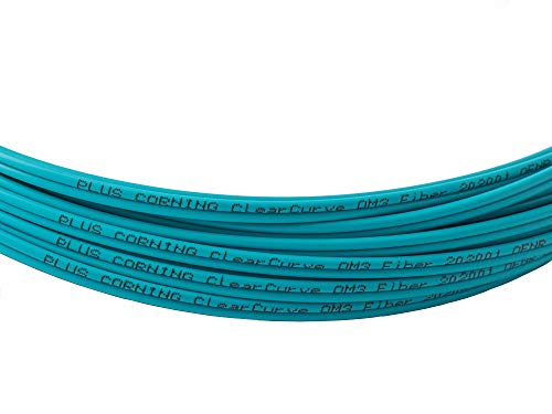 Speedyfibertx - 1-Pack 500 Feet Multimode 10G Om3 50/125 Fiber Optic Patch Cable, Duplex Lc To Lc, Aqua Riser Ofnr Cable Jacket #TOP3