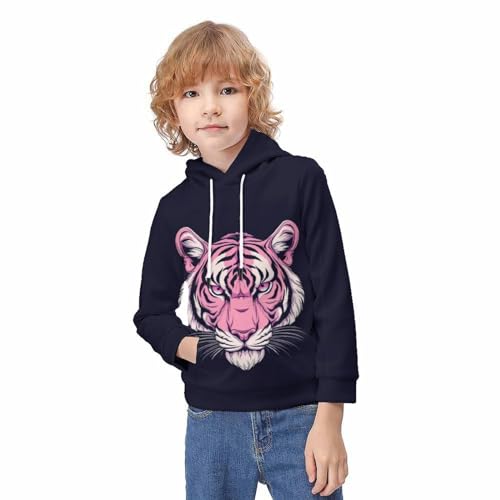 Sweat à capuche tigre pour enfant pull en molleton avec grande poche - 3