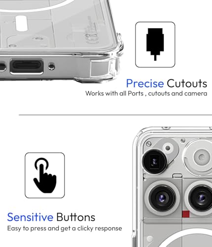 Image of KAPAVER Essential Magnetic Back Cover Case Compatible with Nothing Phone 3 -Clear (PC+TPU) (Nothing Phone 3 - Magnetic Clear)
