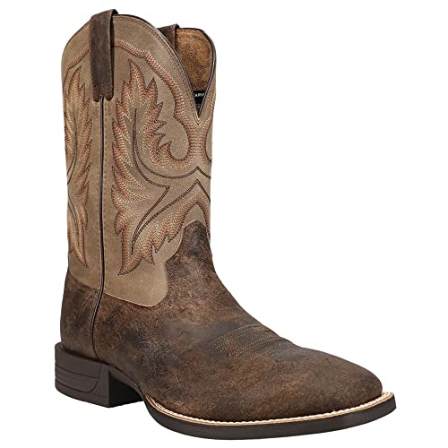 Ariat Mens Wilder Embroidered Square Toe Pull On Casual Boots Mid Calf - Brown2