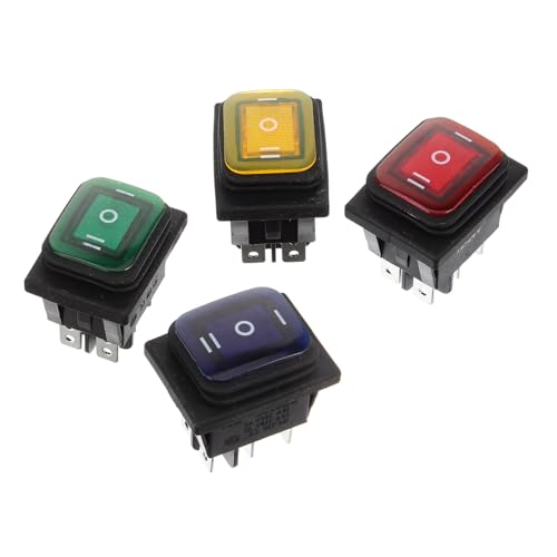 Interrupteur à bascule étanche 8 pièces avec LED rouge bleu vert jaune, boutons auto et marine