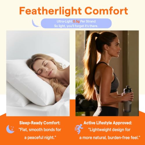 Image of Full Shine Mini Flat Tip Remy Hair Extensions Brown Highlight Blonde, 18 in