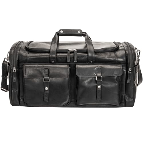 Mancini Buffalo Large Duffle Bag, Black, Black