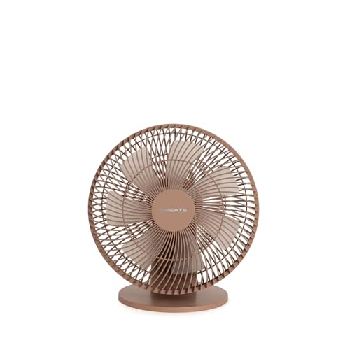 CREATE / AIR DUAL COMPACT/Ventilador de mesa y pared con batería recargable moca/Silencioso, 2 en 1, autonomía hasta 7 horas, 3 velocidades, 10W