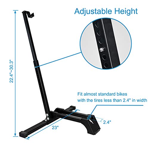 Qualward Bicycle Stand Vertical Bike Rack Floor Adjustable Upright Design, Space Saving for Living Room, Bedroom or Garage