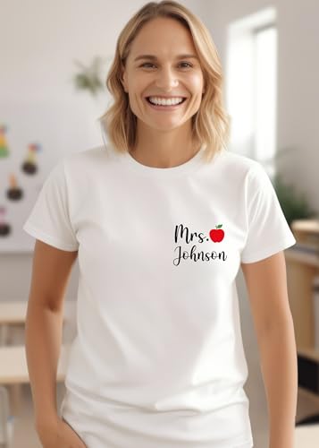 Personalized Teacher Shirts Custom Teacher Shirt Mrs Name Teacher Tshirts for Teachers Gift Elementary Back to School Outfit2