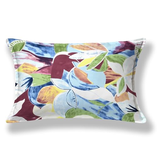 Image of 300 TC Abstract Pattern Cotton Blend Single Bed Bedsheet with 1 Pillow Cover | Wrinkle Free Soft Hypoallergenic | Lightweight Breathable - 60x90 inch