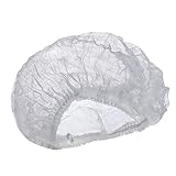 Mosmat Disposable Bouffant Caps – 100pcs WHITE 21 Inches Polypropylene Bouffant Caps, Hair Nets Head Cover for Food Service & Elastic Dust Cap Protection