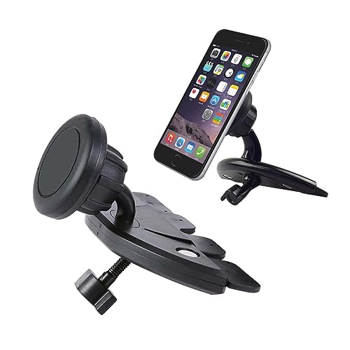 Telefonico Magnetico per Auto con Fissaggio Slot Cd Compatibile con Iphone e Smartphone e Facile Installazione Nero