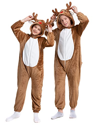 Reindeer Onesie Kids Christmas Onesie Toddler Family Deer Pajamas 14