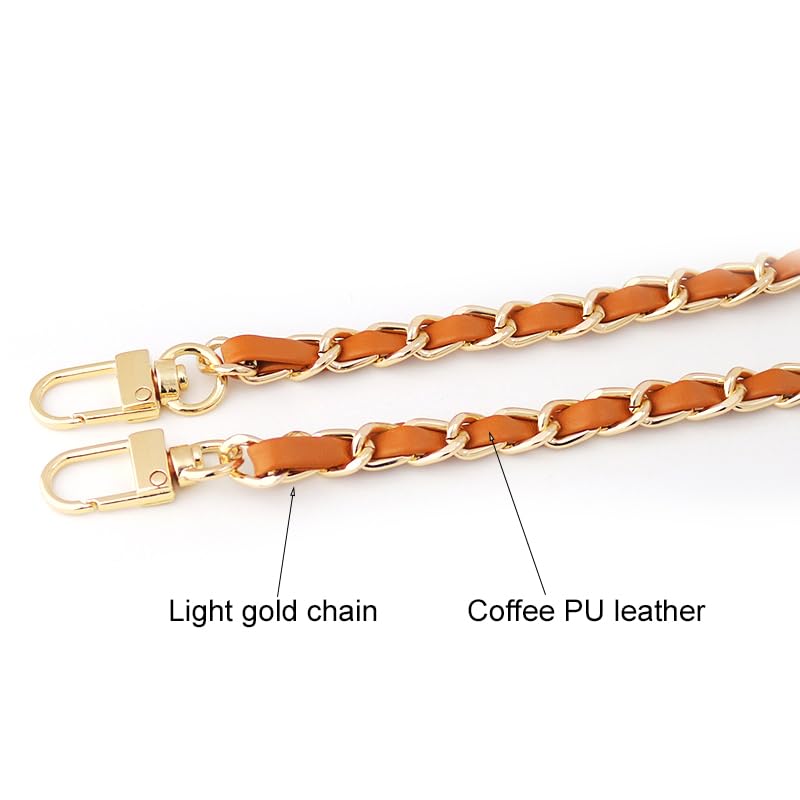 Cadenas Para Bolsos 5/10 Uds correa de hombro de cadena de Metal correa de bolso de hombro de cuero de PU desmontable cinturones de 120cm de largo for bolso Correa accesorios for bolso Cadena Bolso(Nu