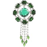 OFFIGAM 宝装飾付き流蘇コサージュ ピン レディースブローチ 衿留め フェスティバルアクセサリー バッグ帽子用装飾 服飾用チャーム