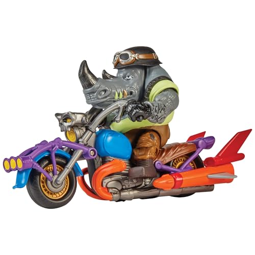TEENAGE MUTANT NINJA Turtles Mutant Mayhem Chopper Cycle 83447 Figurine Exclusive Rocksteady pour Les garçons de 4 à 7 Ans et Les Fans de TMNT