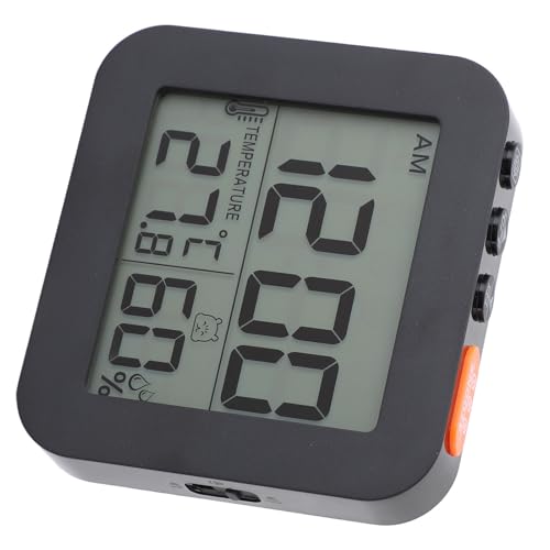 Jenngaoo LCD Temperatur Luftfeuchtigkeit Wecker mit Snooze-Funktion, Große Digitaluhr mit Display für Innenraumklimaüberwachung, Geeignet für Kinderzimmer, Schreibtisch, Schlafzimmer